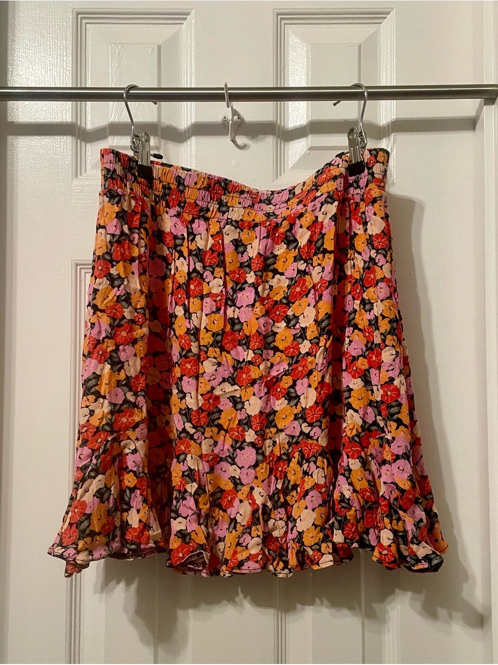 LOFT Floral Mini Skirt in Pink, Red & Orange